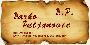 Marko Puljanović vizit kartica